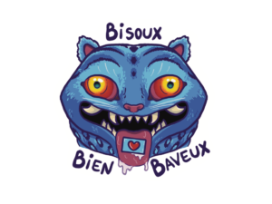 Bisoux bien baveux